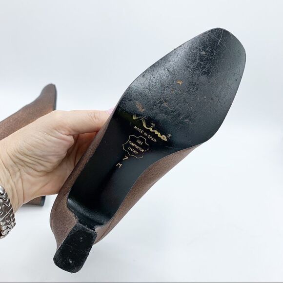 ‎Nina Metallic Copper Fabric Pumps Sz 7 - Picture 8 of 12